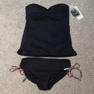 ANNE COLE Black swim set, size M, $102, NWT